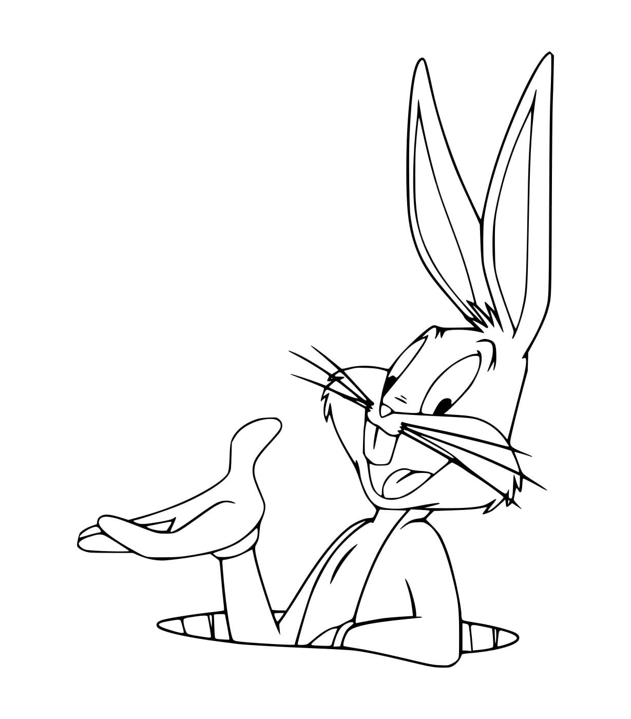 Desenho de Pernalonga Saí do Buraco para Colorir e Pintar