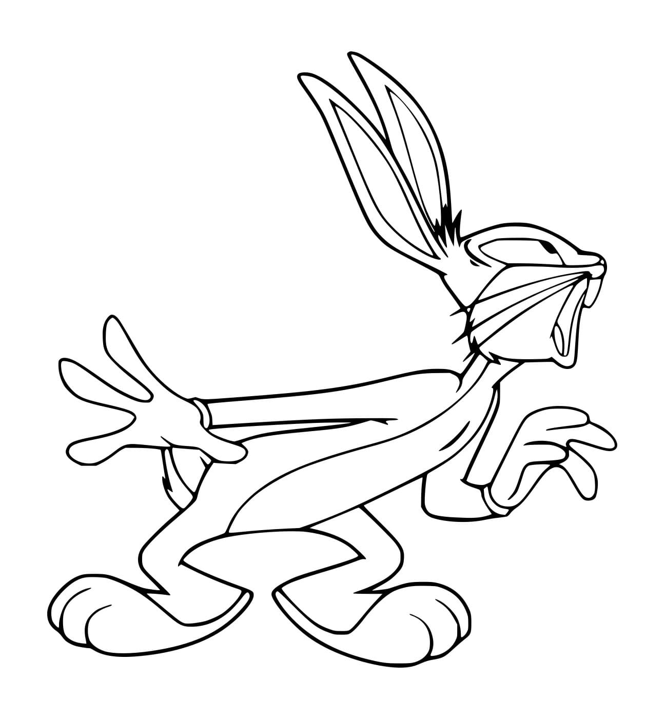 Desenho de Pernalonga Surpreso para Colorir e Pintar