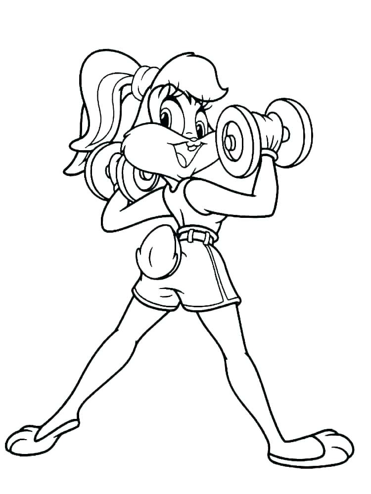 Desenho de Lola Bunny na Academia para Colorir e Pintar