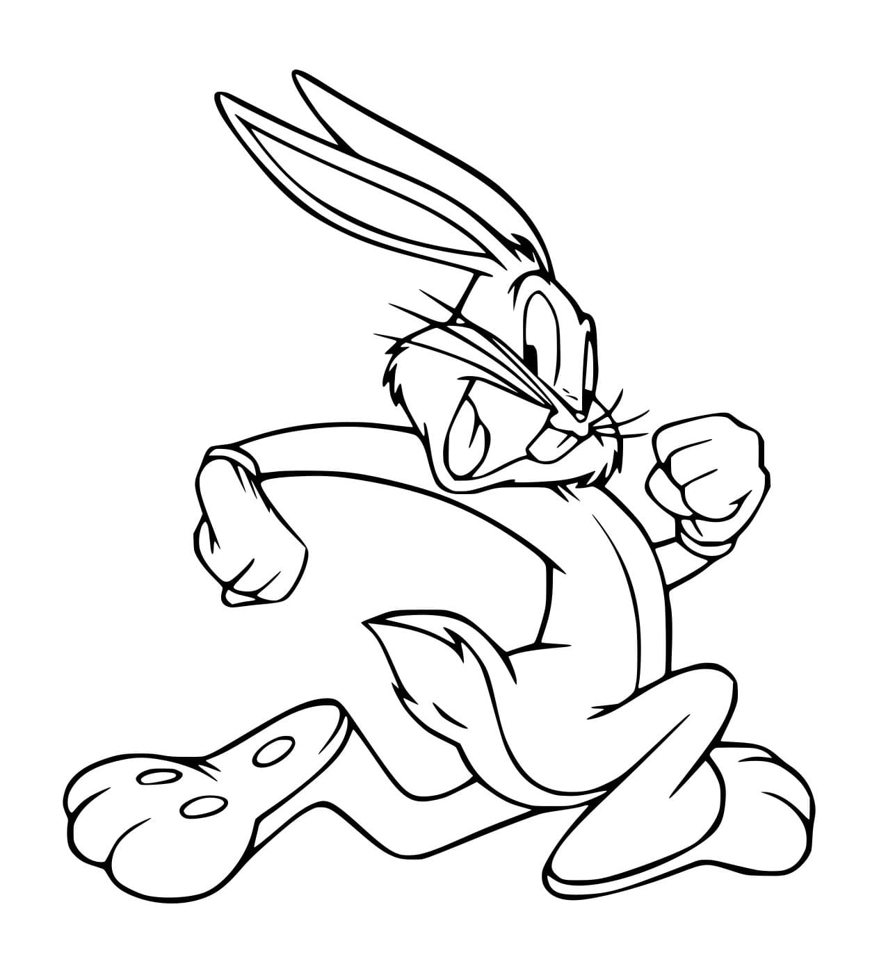 Desenho de Pernalonga Correndo Rápido para Colorir e Pintar