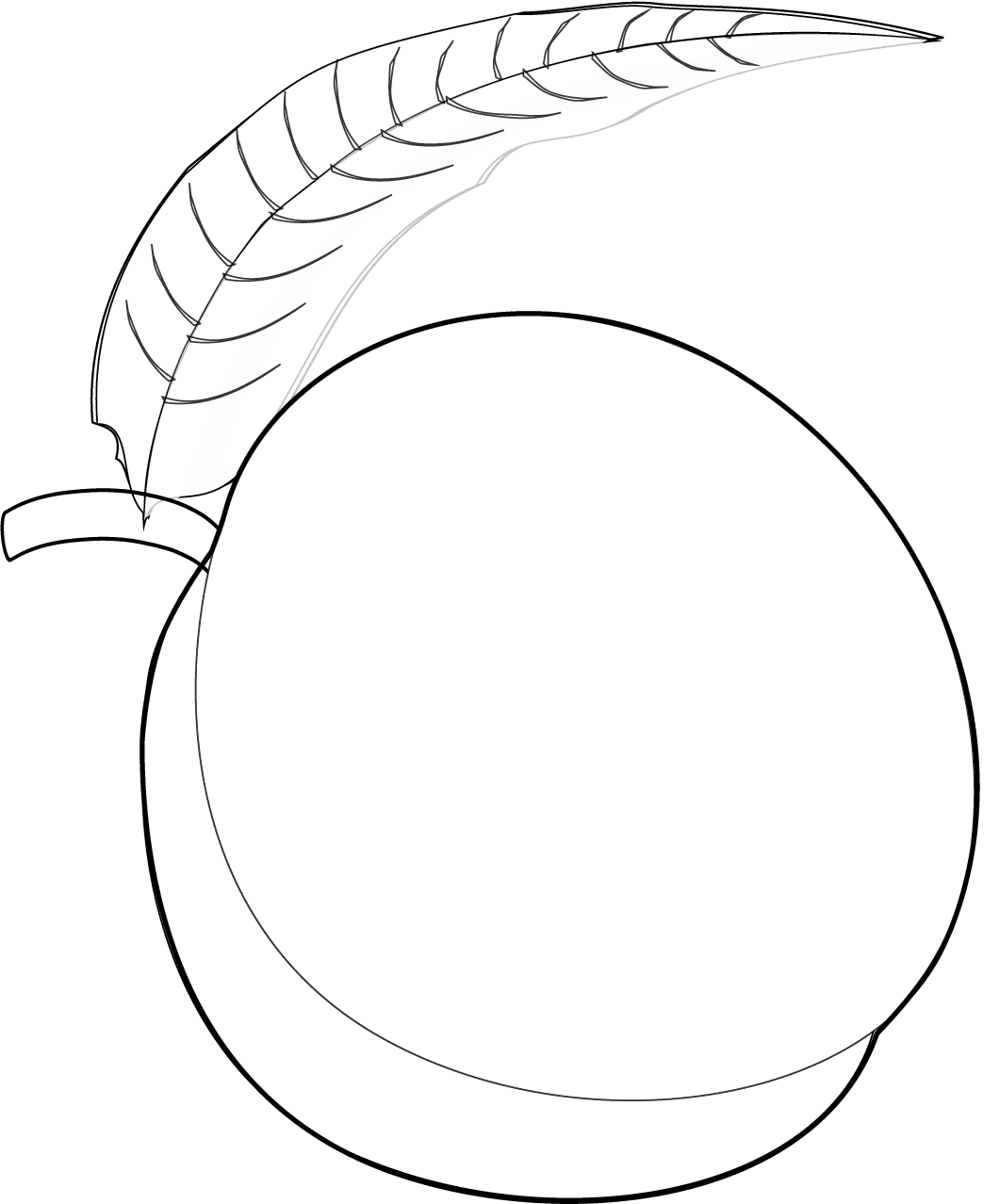 Desenho de Pêssego Fruta para Colorir Pdf e Pintar