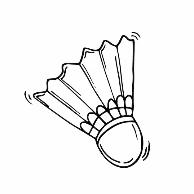 Desenho de Peteca Grátis para Colorir e Pintar