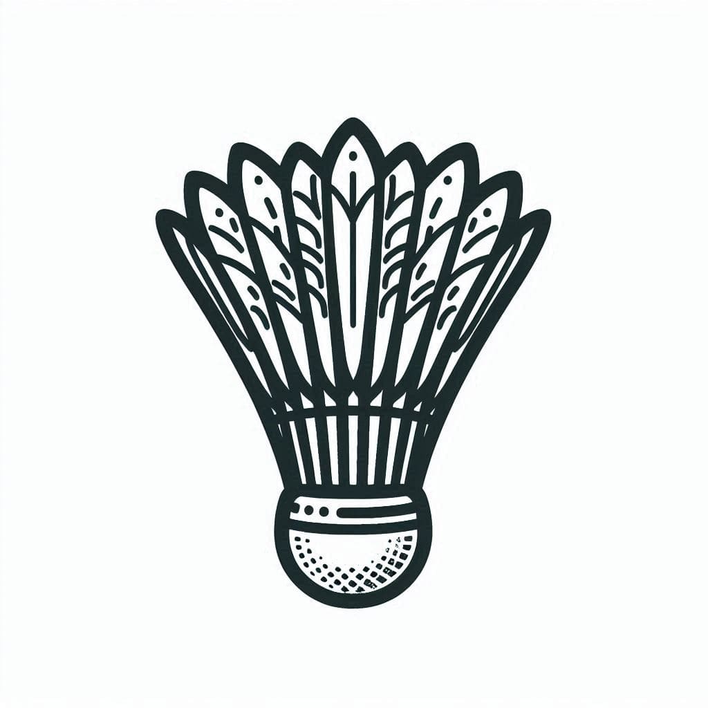 Desenho de uma Peteca Simples para Colorir e Pintar