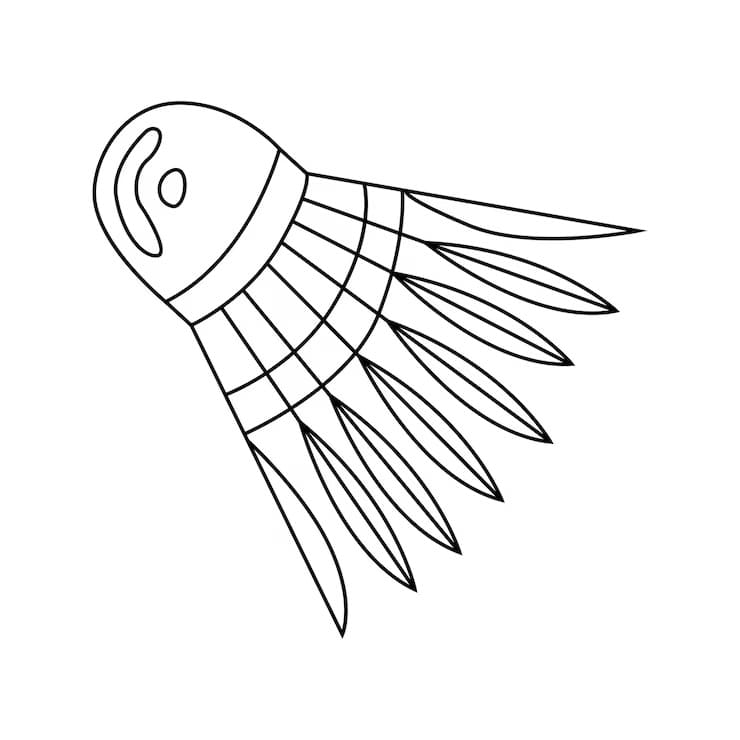 Desenho de uma Simples Peteca para Colorir e Pintar