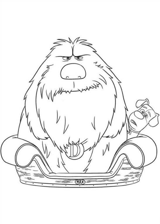 Desenho de Duke e Max do Filme Pets para Colorir Gratuitamente