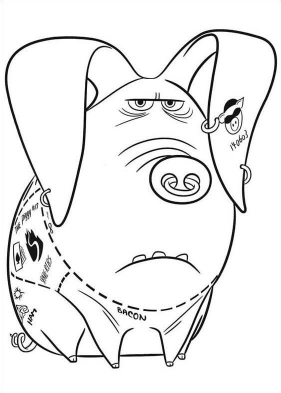 Desenho do Tattoo de a Vida Secretá dos Nossos Bichos para Colorir