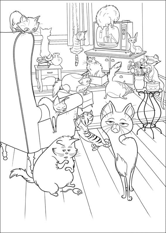 Desenho de Pets a Vida Secretá dos Bichos para Colorir Download e Pintar