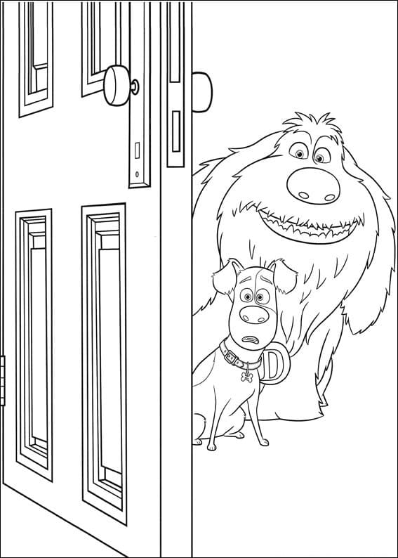 Desenho de Pets a Vida Secretá dos Bichos para Colorir e Baixar Pdf e Pintar