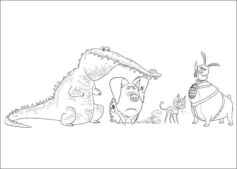 Desenho de Pets a Vida Secretá dos Bichos para Colorir Imprimivel e Pintar