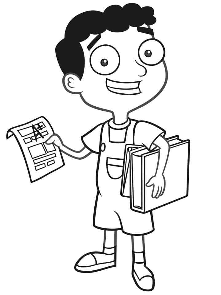 Desenho de Baljeet de Phineas e Ferb para Colorir e Pintar