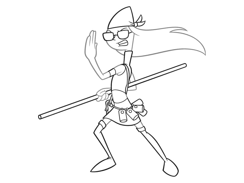Desenho de Candace Flynn de Phineas e Ferb para Colorir e Pintar