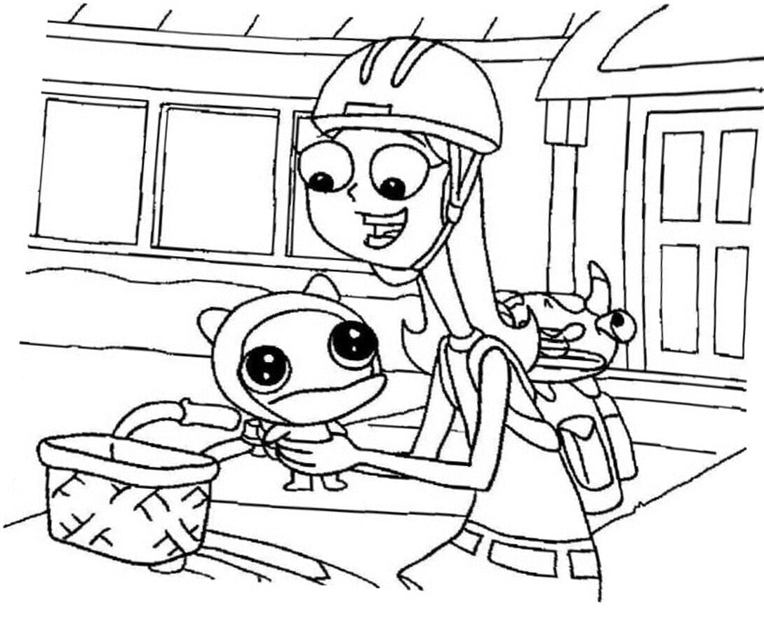 Desenho de Candace Flynn e Meap para Colorir e Pintar