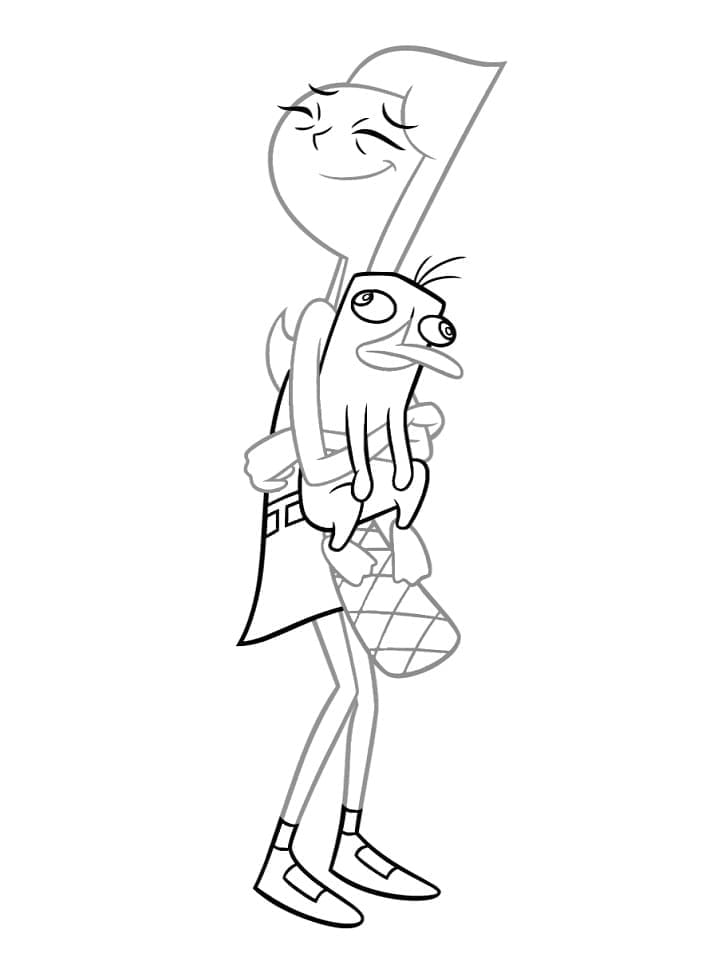 Desenho de Candace e Perry para Colorir e Pintar