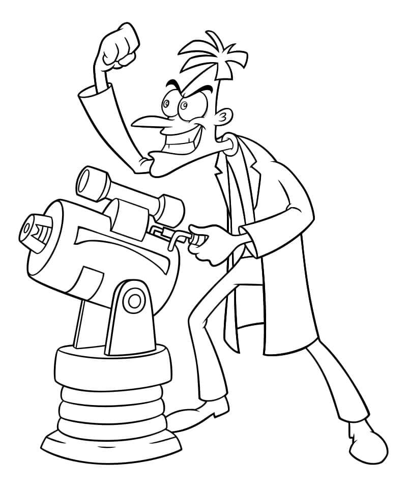 Desenho de Dr Heinz Doofenshmirtz Phineas e Ferb para Colorir e Pintar