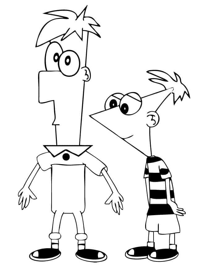 Desenho de Ferb e Phineas para Colorir e Pintar