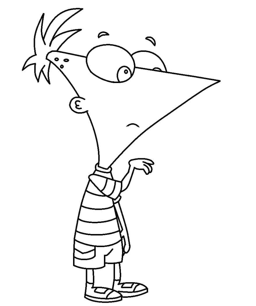 Desenho de Imagem de Phineas para Colorir e Pintar