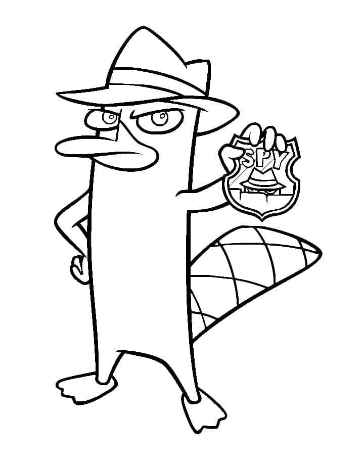 Desenho de Perry Agente P para Colorir e Pintar