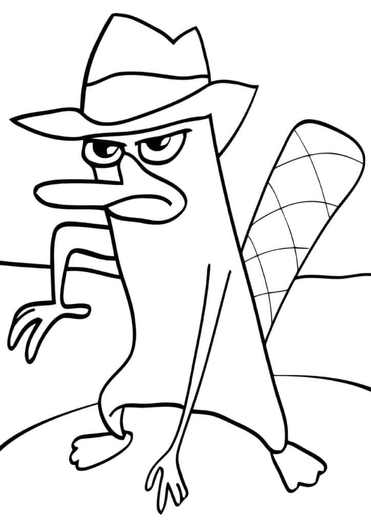 Desenho de Perry o Ornitorrinco para Colorir e Pintar
