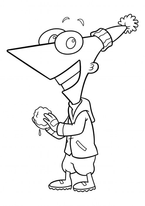 Desenho de Phineas de Phineas e Ferb para Colorir e Pintar