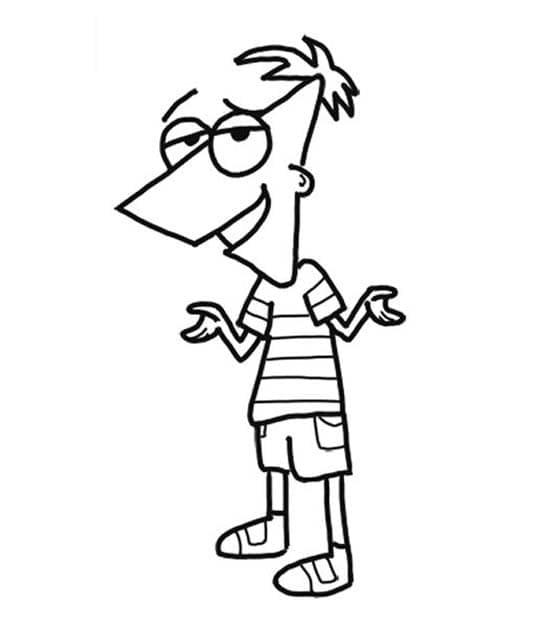 Desenho de Phineas para Colorir e Pintar