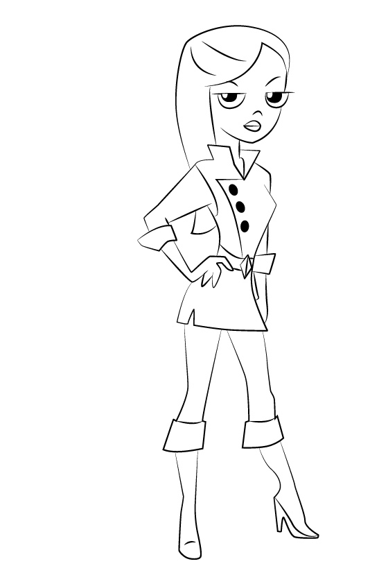 Desenho de Vanessa Doofenshmirtz A4 para Pintar Grátis