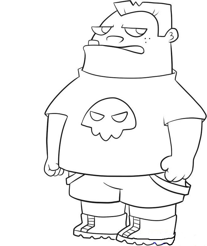 Desenho Imprimivel de Buford Irritado A4 e Pintar