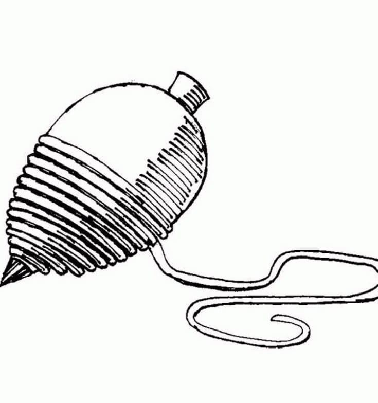 Desenho de Pião Grátis para Colorir e Pintar