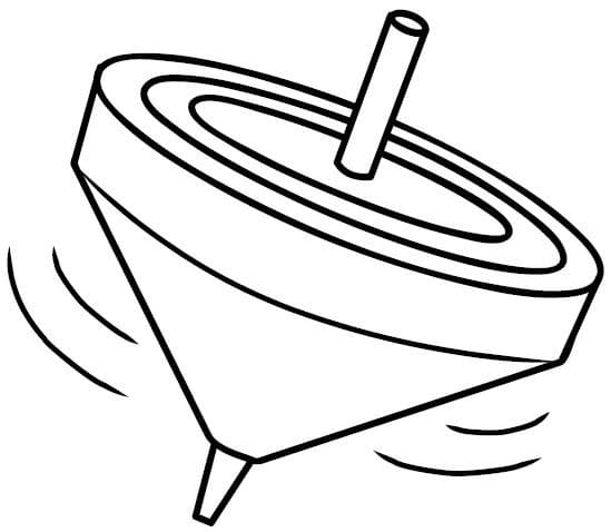 Desenho de Pião para Colorir com Lápis de Cor e Pintar