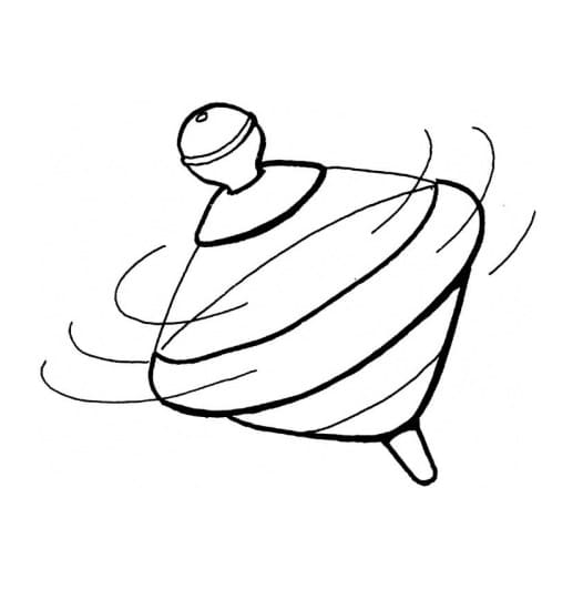 Desenho de Pião para Colorir e Imprimir Pdf e Pintar