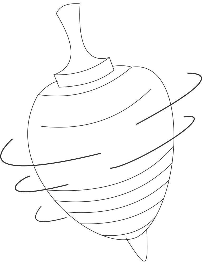 Desenho de Pião para Imprimir e Baixar e Pintar