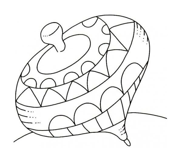 Desenho de Pião para Imprimir e Colorir e Pintar