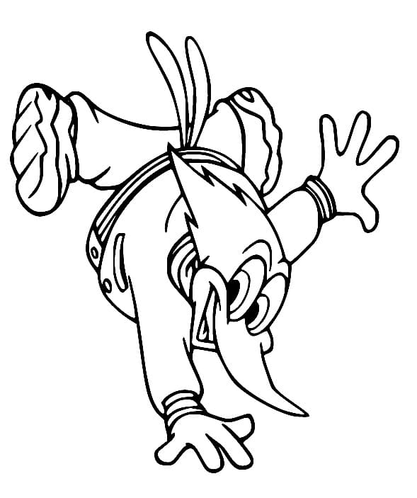 Desenho de Animado Picá Pau para Colorir e Pintar