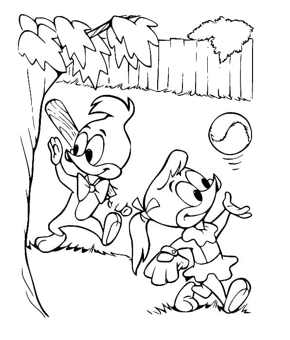 Desenho de Knothead e Splinter de Picá Pau para Colorir e Pintar