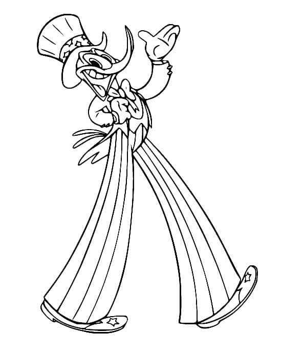 Desenho de Picá Pau de Desenho Animado para Colorir e Pintar