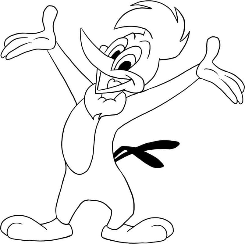 Desenho Picá Pau 3 para Colorir e Pintar