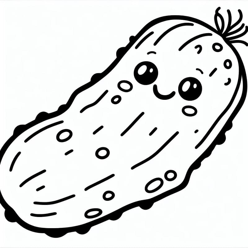 Desenho de Picles Fofo para Colorir e Pintar