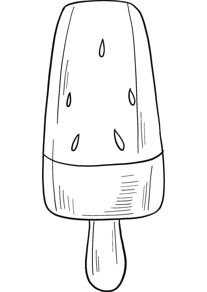 Desenho de Picole para Colorir com Giz de Cera e Pintar