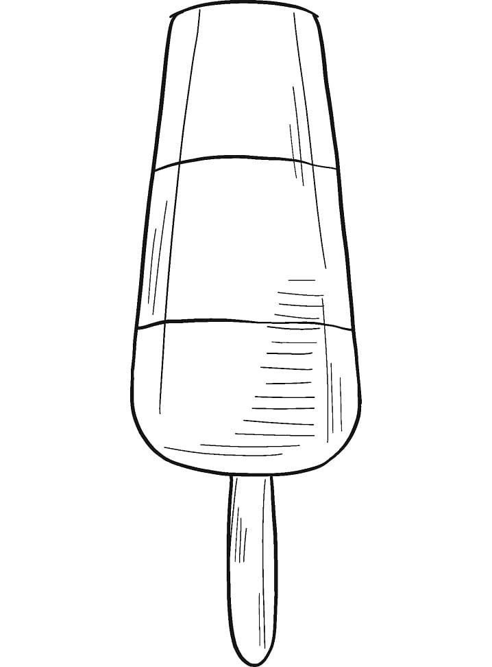 Desenho de Picole Sabor Chocolate para Colorir e Pintar