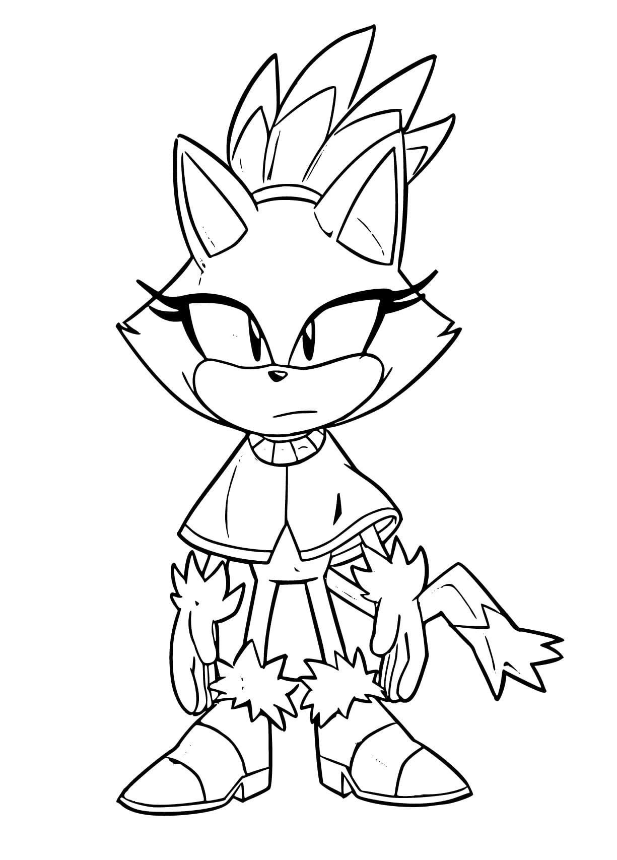 Desenho de Blaze The Cat para Crianças para Colorir e Pintar