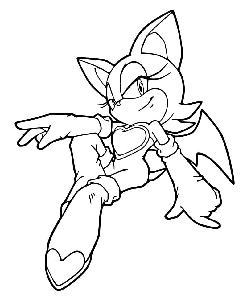 Desenho de Imagem de Rouge The Bat para Colorir e Pintar