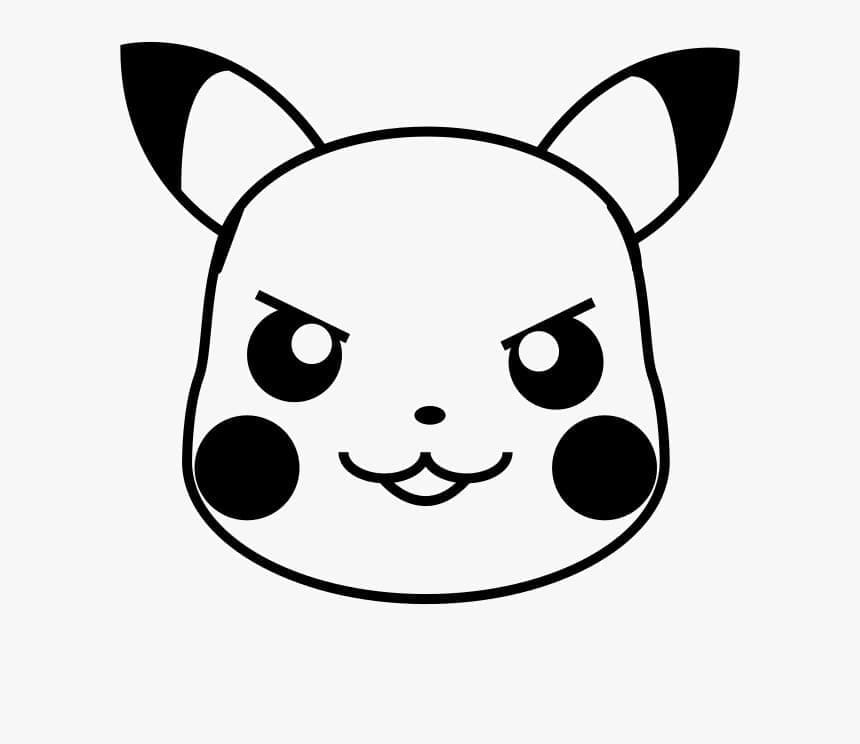 Desenho de Cara de Pikachu para Colorir e Pintar