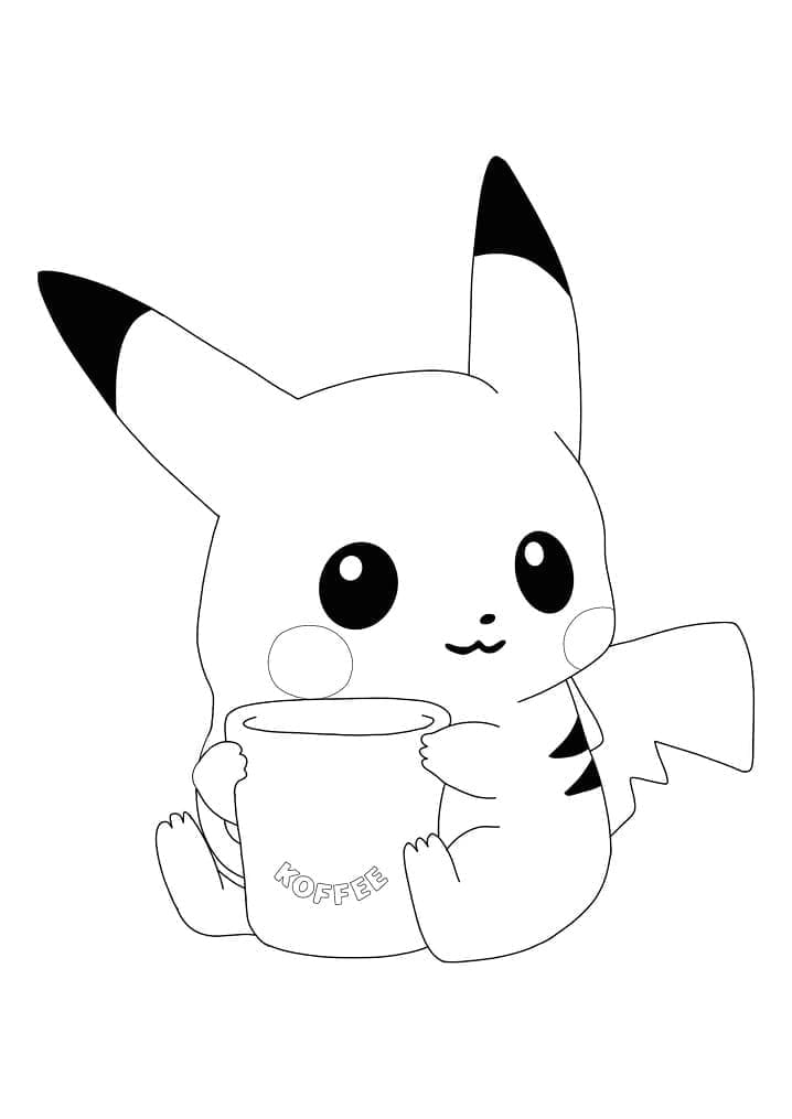 Desenho de Imagem de Pikachu para Colorir e Pintar