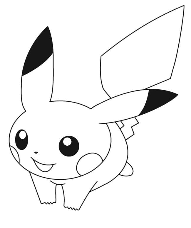 Desenho de Kawaii Pikachu para Colorir e Pintar