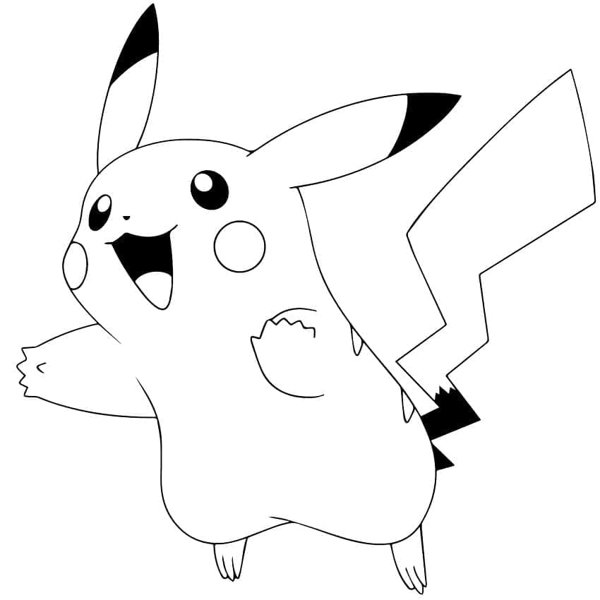Desenho de Pikachu Grátis para Crianças para Colorir e Pintar