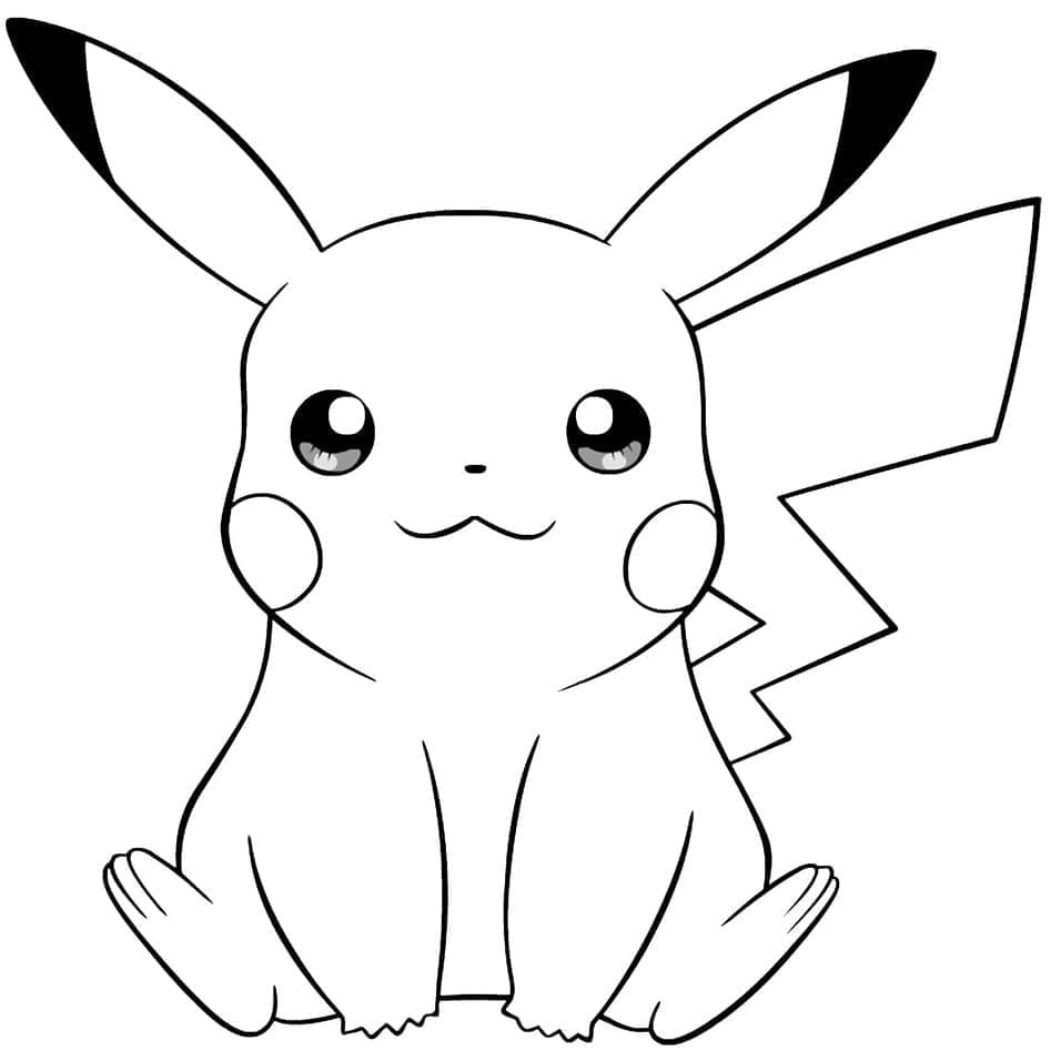 Desenho de Pikachu Grátis para Colorir e Pintar