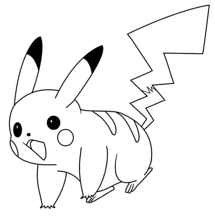 Desenho de Pikachu Imprimivel para Crianças para Colorir e Pintar