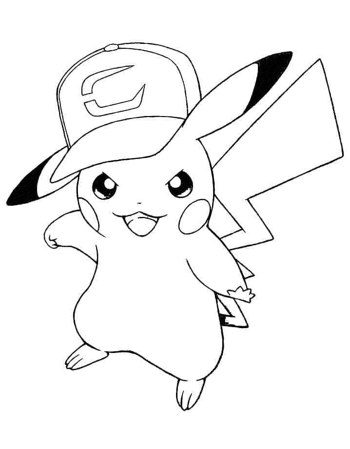 Desenho de Pikachu Incrível para Colorir e Pintar