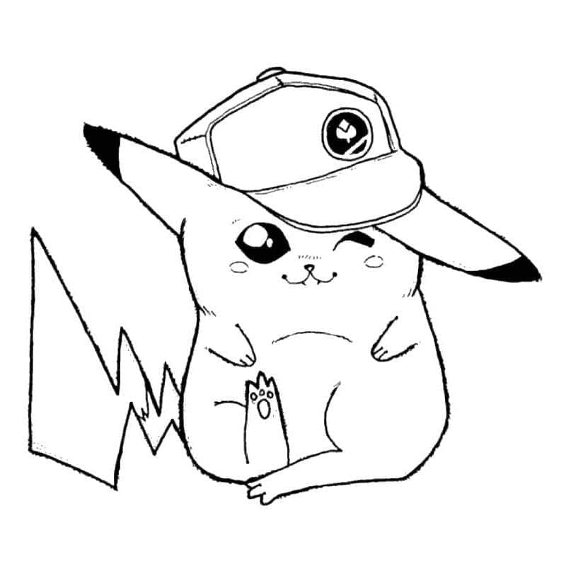 Desenho de Pikachu Muito Fofo para Colorir e Pintar