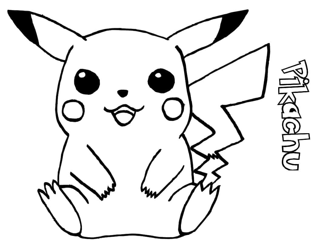 Desenho de Pikachu Muito Lindo para Colorir e Pintar