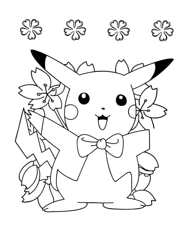 Desenho de Pikachu para Crianças para Colorir e Pintar